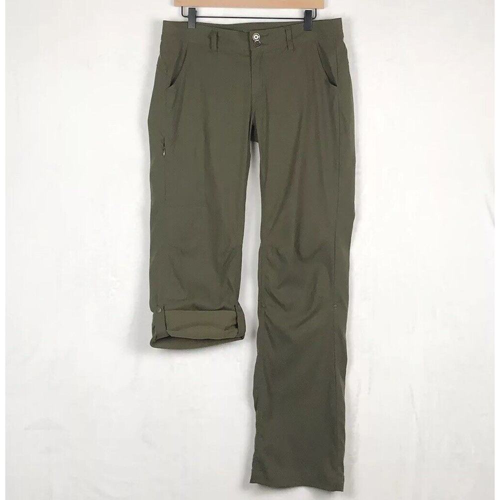 PRANA Halle Convertible Hiking Pants Women's Sz 10 Tall Green Outdoor 33"x31.5"